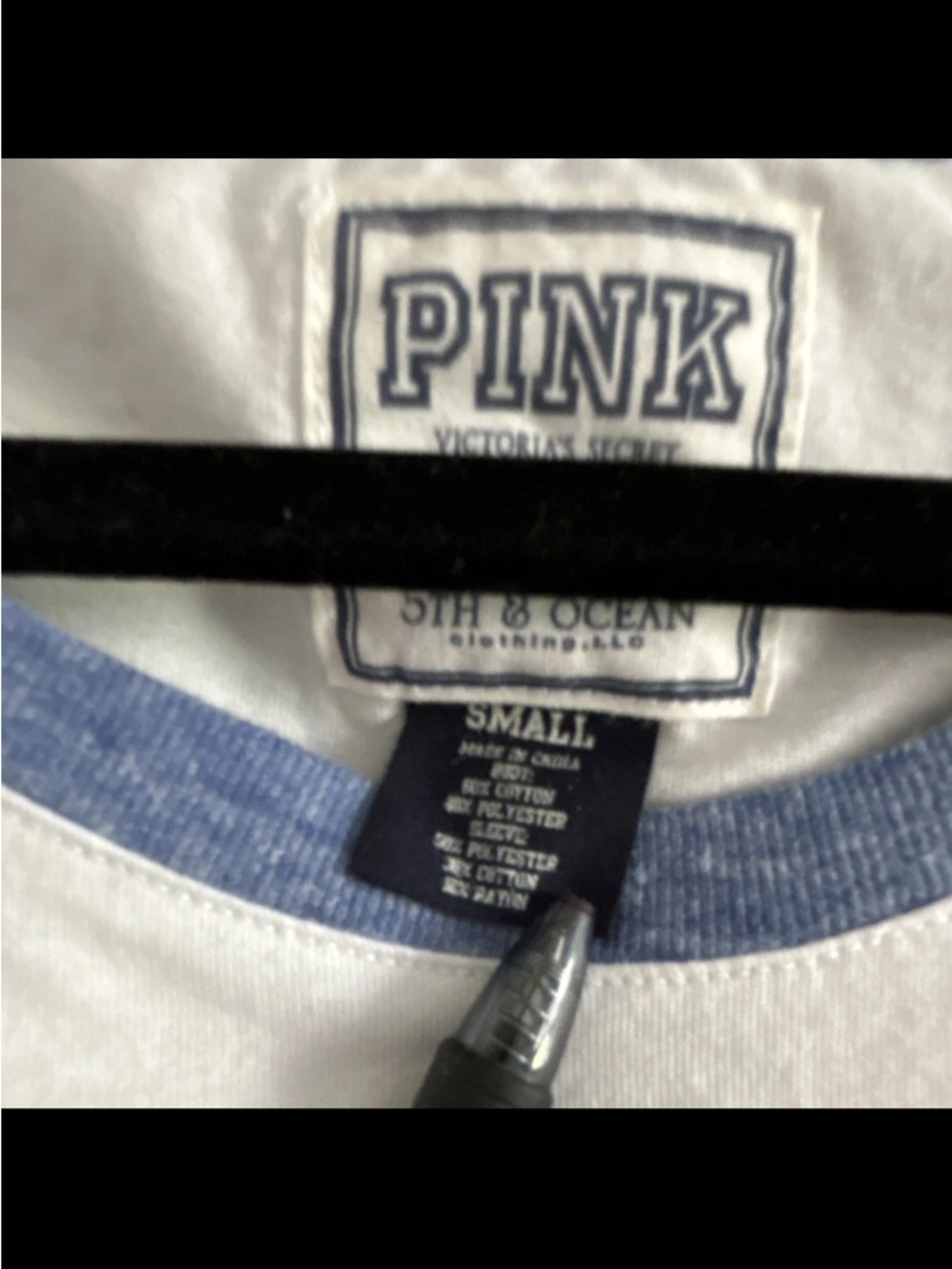 PINK 5th & Ocean Texas Rangers Raglan Tee Small MLB - Picture 6 of 9
